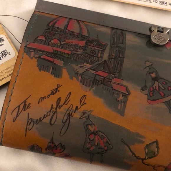 Patricia Nash Cauchy Leather Wallet Beautiful Girl Print NWT & Registration Card - Picture 7 of 16